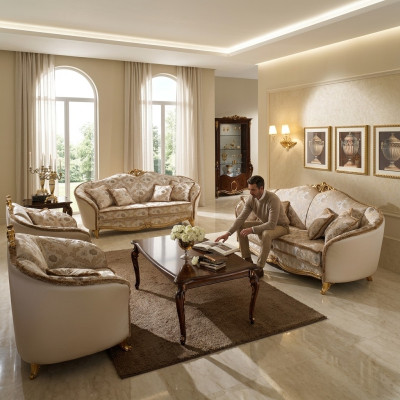 Sofa Kanapa 2 miejsce siedzące (bez 3+1) Klasyczny Barokowy Nowe Sofy 2er Designer Meble