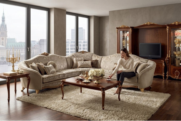 Klasyczna kanapa Narożnikowa kanapa Żywy krajobraz Sofa Podkładka Siedziba arredoclassic