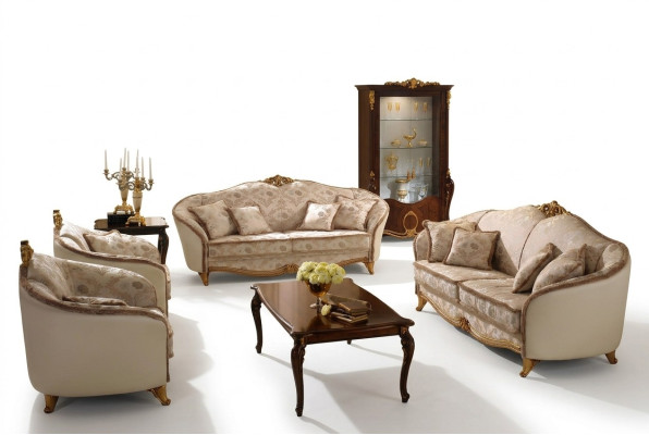 Sofa Kanapa 3 miejsce do siedzenia bez 2+1 Designerskie Meble Klasyczne Barokowe Rokoko