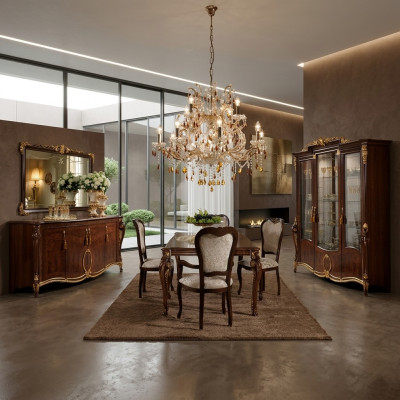 Stół obiadowy Tabela jadalnia stoły Stół drewniany Art Nouveau Antyk Styl Włochy 200cm