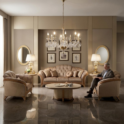 Zestaw sofowy Sofa Kanapa 3+2 Designerskie Meble do Salonu Klasyczny Barokowy