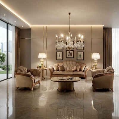 Zestaw sofowy Sofa Kanapa 3+2 Designerskie Meble do Salonu Klasyczny Barokowy