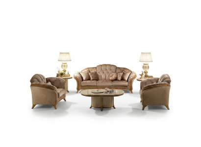 Zestaw sofowy Sofa Kanapa 3+3 Salon Designerskie Meble Klasyczny Barokowy