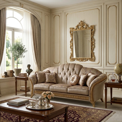 Noble Designer Sofa Couch 2 miejsce do siedzenia Podkładka Sofy Włókienniczy Art Nouveau arredoclassic™