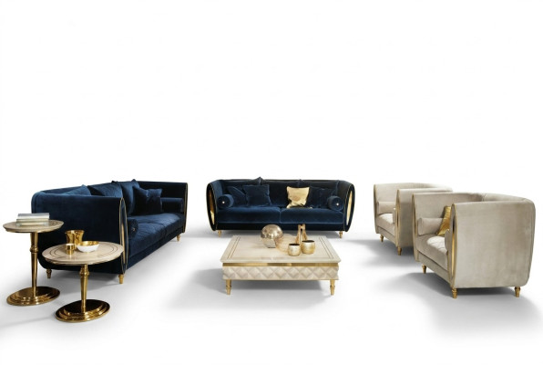 Zestaw sofowy Sofa Kanapa 3+3 Salon Designerskie Meble Barokowe Classic