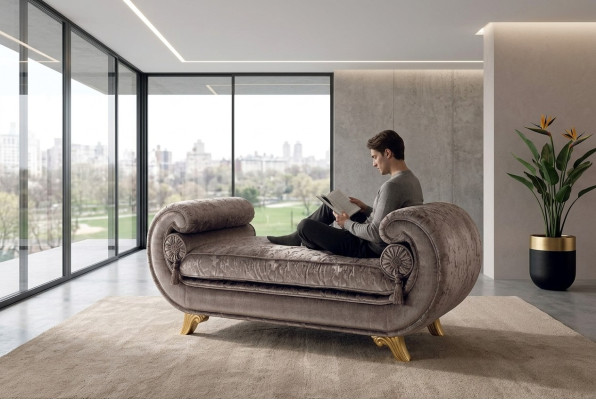 Szezlong Luksusowa Sofa Fotel Klasyczny Barokowy Rokoko Art Nouveau