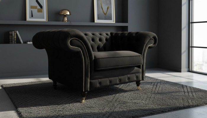 Chesterfield Fotel Do Telewizora Kanapa 1-osobowa Sofa Tkanina Materiał Kanapy Poduszki #5