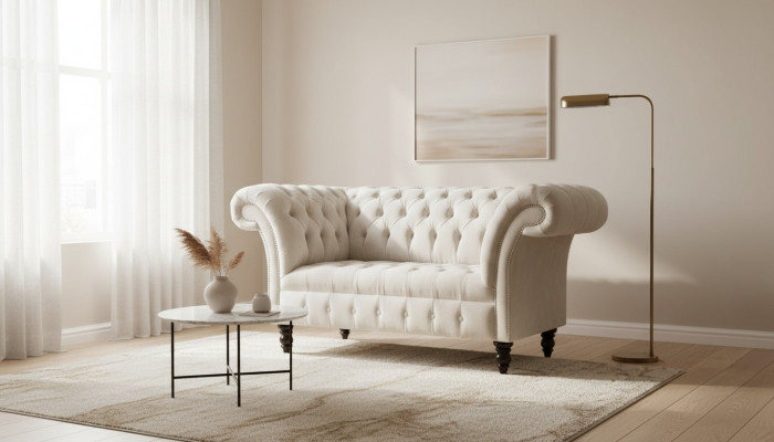 Fotel Chesterfield Kanapa do telewizora Sofa 1-osobowa Tkanina Materiał Tapicerka #4