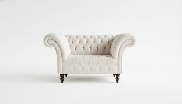Fotel Chesterfield Kanapa do telewizora Sofa 1-osobowa Tkanina Materiał Tapicerka #4