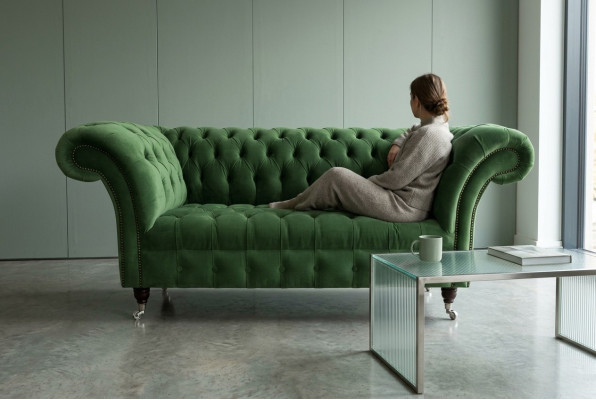 Chesterfield Sofa 2-osobowa tapicerowana kanapa tekstylna skóra Sofa