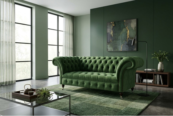 Chesterfield Sofa 2-osobowa tapicerowana kanapa tekstylna skóra Sofa