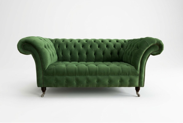 Chesterfield Sofa 2-osobowa tapicerowana kanapa tekstylna skóra Sofa