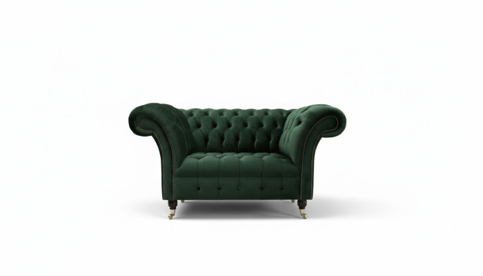 Fotel w stylu Chesterfield z luksusowego materiału tapicerskiego 1-osobowy #103