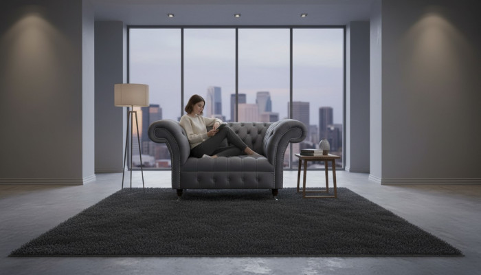 Chesterfield Design Sofa 1-osobowa kanapa Tapicerowana luksusowa Klasyczna Tkaninowa kanapa