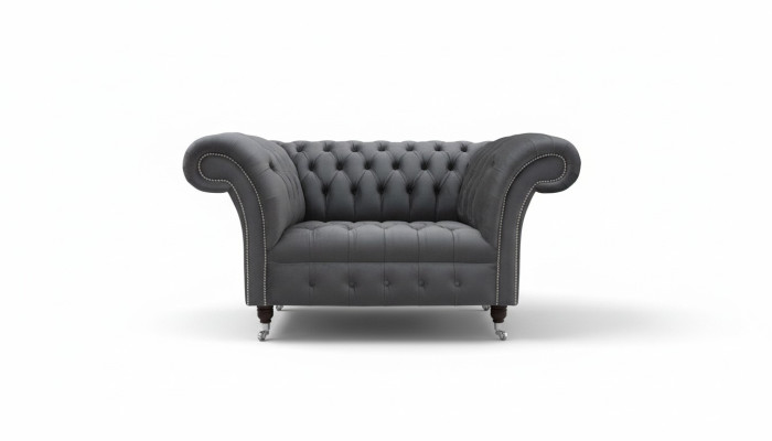 Chesterfield Design Sofa 1-osobowa kanapa Tapicerowana luksusowa Klasyczna Tkaninowa kanapa