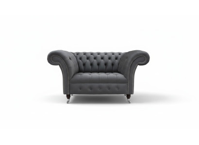 Chesterfield Design Sofa 1-osobowa kanapa Tapicerowana luksusowa Klasyczna Tkaninowa kanapa