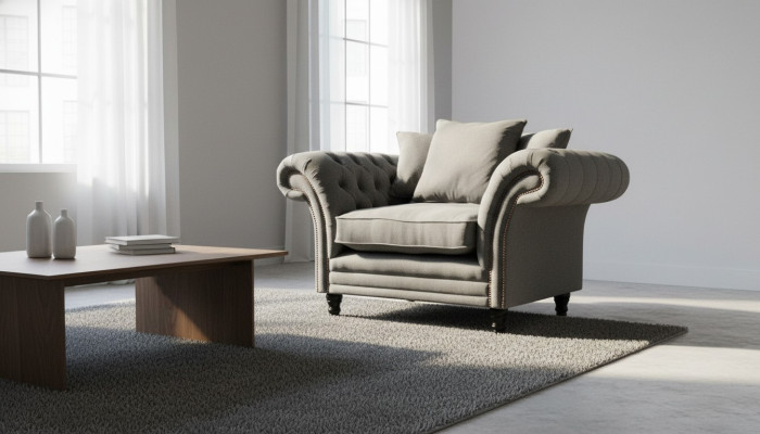Chesterfield Sofa Fotel Kanapa Wygodne Luksusowe Materiałowe Fotele Wypoczynkowe Jedenosobowe #110