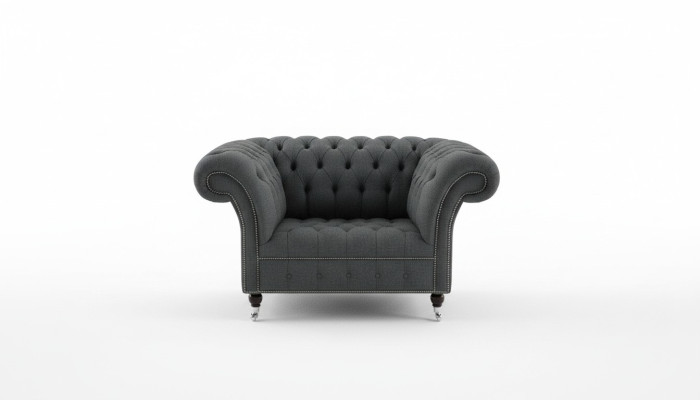 Chesterfield Design Sofa Fotel Kanapa Polstr Luksusowy Tekstylny Kanapy 1-osobowy #111