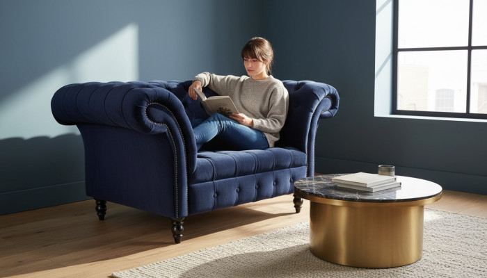 Chesterfield Design Sofa Fotel Kanapa Wygodne Luksusowe Klasyczne Tkaninowe Kanapy