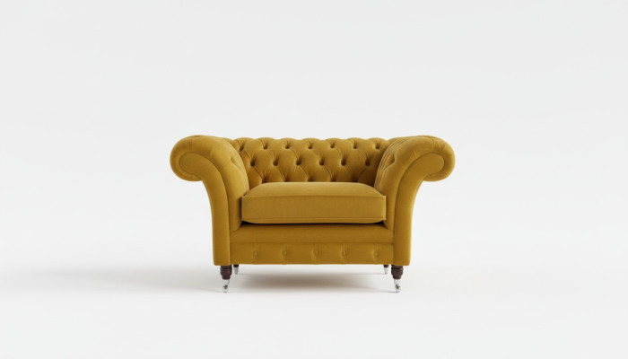 Tapicerka fotela klasycznego Chesterfield 1 osobowego premium, fotel do oglądania telewizji.