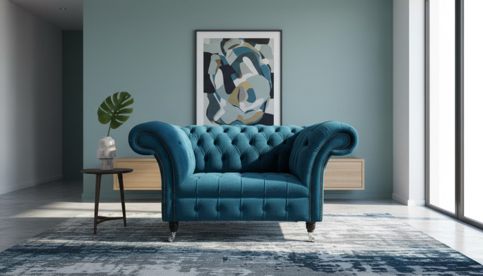 Fotel Chesterfield kanapa telewizyjna 1-osobowa sofa tkanina tkanina tapicerka 131