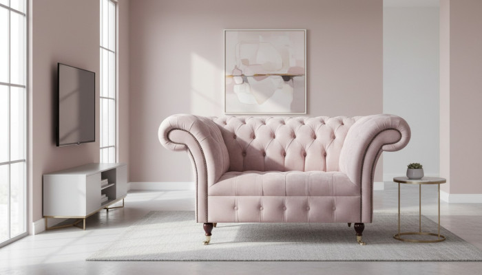 Chesterfield Design Sofa Fotel Kanapa Luksusowa Tkanina Fotele Jednoosobowe #133