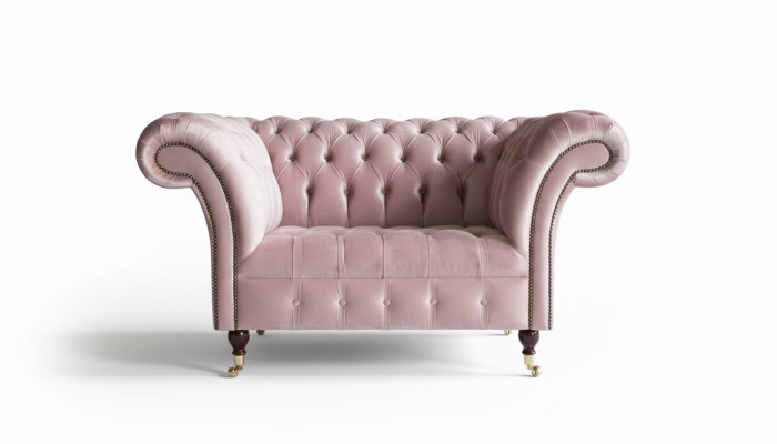 Chesterfield Design Sofa Fotel Kanapa Luksusowa Tkanina Fotele Jednoosobowe #133