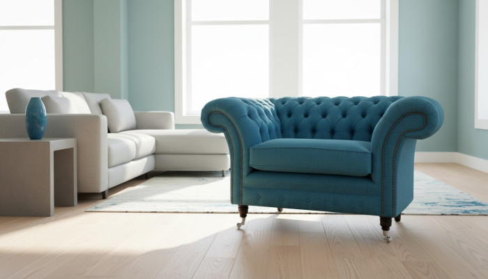 Chesterfield Design Sofa Fotel Kanapa Tkanina Kanapy Siedzisko Fotel z podłokietnikiem