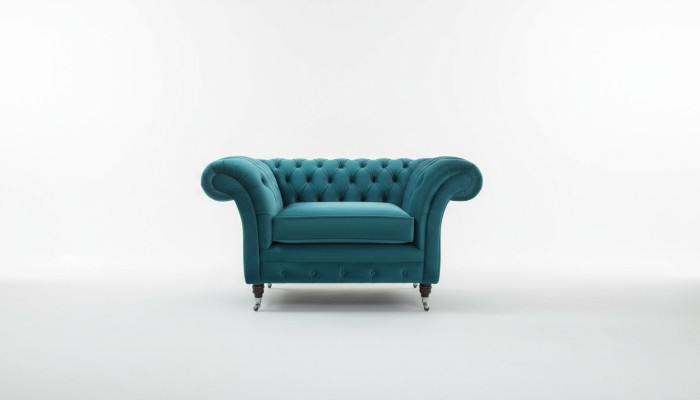 Chesterfield fotel telewizyjny Sofa 1-osobowa sofa tekstylna Tkanina kanapy poduszki 136