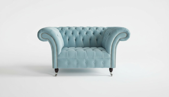 Chesterfield Design Sofa Fotel Kanapa Luksusowe Tkaniny Kanapy 1-osobowe #145