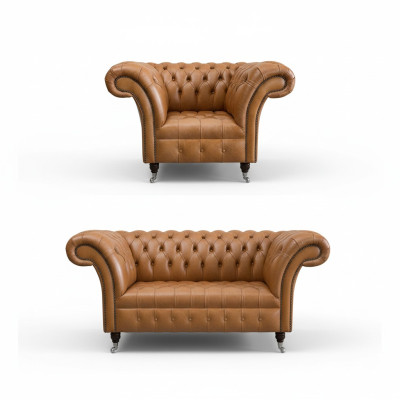Zestaw sofowy 2+1 Chesterfield Włókienniczy Materiał Sofa Kanapa Podkładka Zestaw Obcios