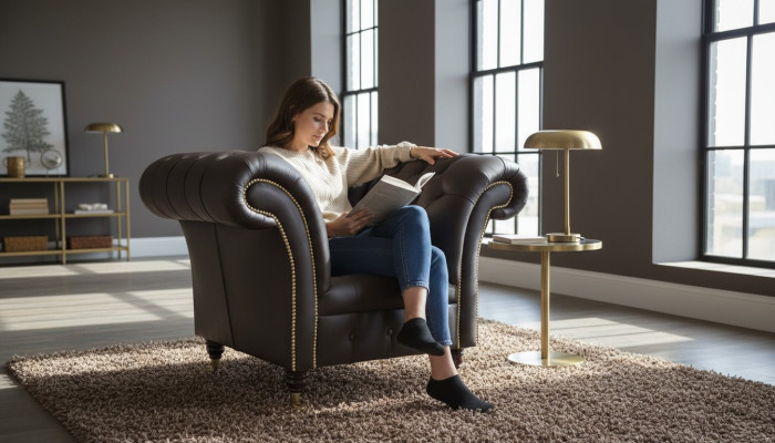 Chesterfield Design Sofa Fotel Kanapa Luksusowy Tekstylny Fotele Jednoosobowe #211