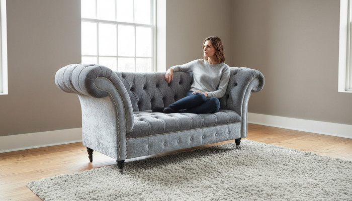 Design Chesterfield Materiał Couch Leżanka Podkładka Nowe szezlongi Sofy
