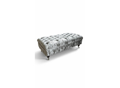 Chesterfield Tekstylia Pufa XXL Big Pufa Do Nóg Pufy Kanapy Luksusowy Materiał