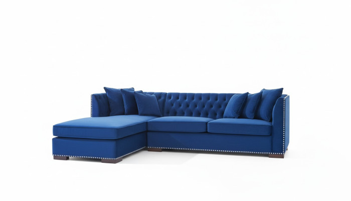 Kanapa Chesterfield Blue Designerska Sofa Narożnik Sofa Ustaw Włókienniczy Materiał Sofy