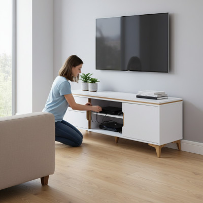 TV Lowboard Szafka RTV Szafka TV Szafka Telewizyjna Nowoczesna Kolekcja Salon Meble Komoda Nowa