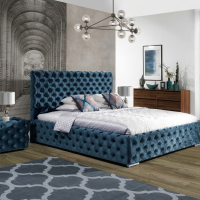 Chesterfield Podkładka Aksamit Velvet Double Łóżko Luxury Design bed Double