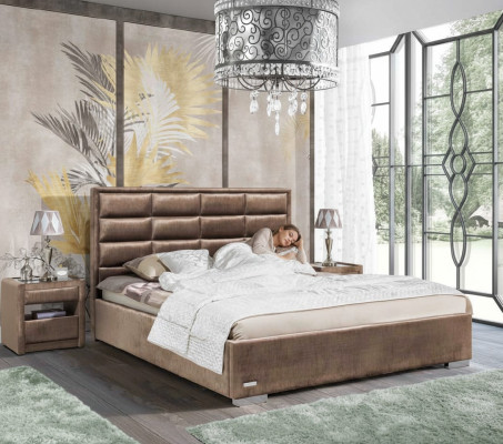 Designerskie łóżko Sypialnia łóżko Włókienniczy Skóra Hotel Luxury Aksamit Podkładka