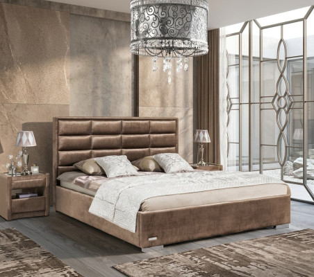 Designerskie łóżko Sypialnia łóżko Włókienniczy Skóra Hotel Luxury Aksamit Podkładka
