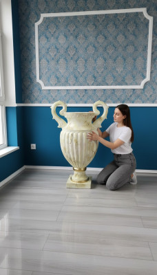 Projekt Wazon Wazony XXL Rysunek Statua Rzeźba Rzeźby Dekoracja 97cm Posągi