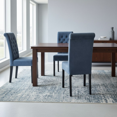 Ekskluzywne x8 Blue Chesterfield miejsce siedzące designerskie krzesło grupy Włókienniczy Fotel