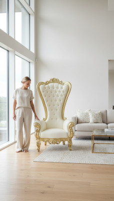 Throne Fotel Royal Podkładka Chesterfield Aksamit 1 miejsce siedzące Antyk Stil Krzesła