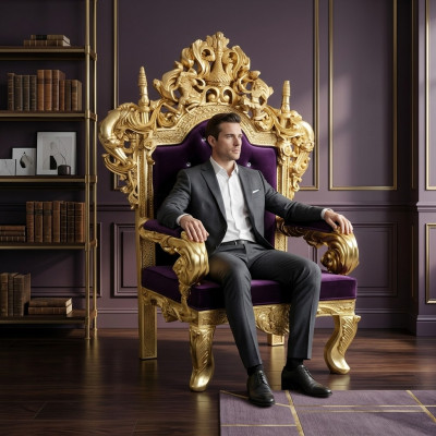 Chesterfield Throne Fotel Royal Podkładka Aksamit 1 miejsce siedzące Antyk Stil Krzesła