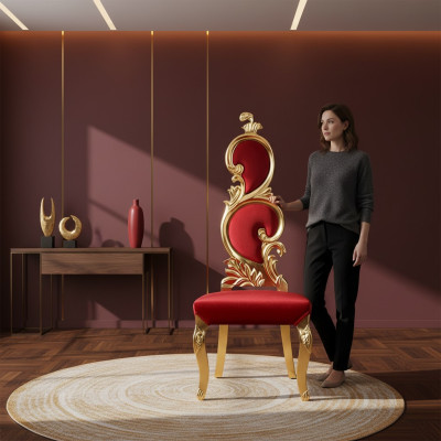 Throne Fotel Royal Krzesła Podkładka Chesterfield Aksamit 1 miejsce siedzące w stylu Antyka