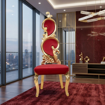 Throne Fotel Royal Krzesła Podkładka Chesterfield Aksamit 1 miejsce siedzące w stylu Antyka