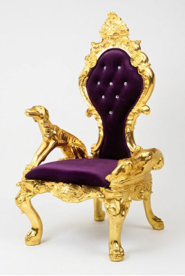 Throne Fotel Krzesła Royal Podkładka Chesterfield Aksamit 1 miejsce siedzące w stylu Antyka