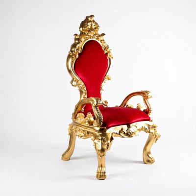 Throne Krzesła Fotel Royal Podkładka Aksamit Chesterfield 1 miejsce siedzące w stylu Antyka