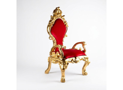 Throne Krzesła Fotel Royal Podkładka Aksamit Chesterfield 1 miejsce siedzące w stylu Antyka