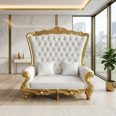 Sofa Throne Sofa Royal Podkładka Chesterfield Aksamit Antyk Style Dwuosobowa