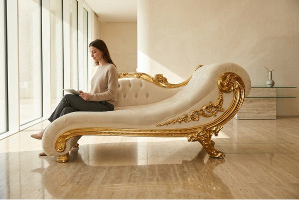 Sofa szezlongowa Chesterfield Récamière Antyk w stylu Noble Leżanka